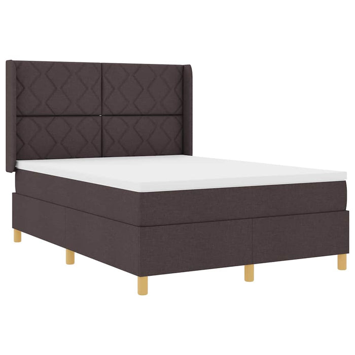 Pat cu arcuri cu benzi LED Maro 140 x 190 cm țesătură WALTI