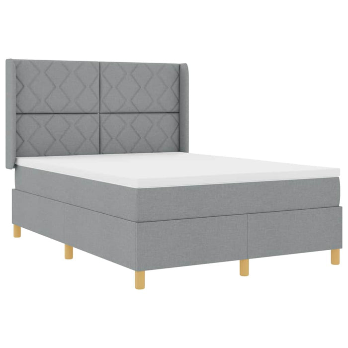 Pat cu arcuri cu benzi LED Gri deschis 140 x 200 cm țesătură WALTI