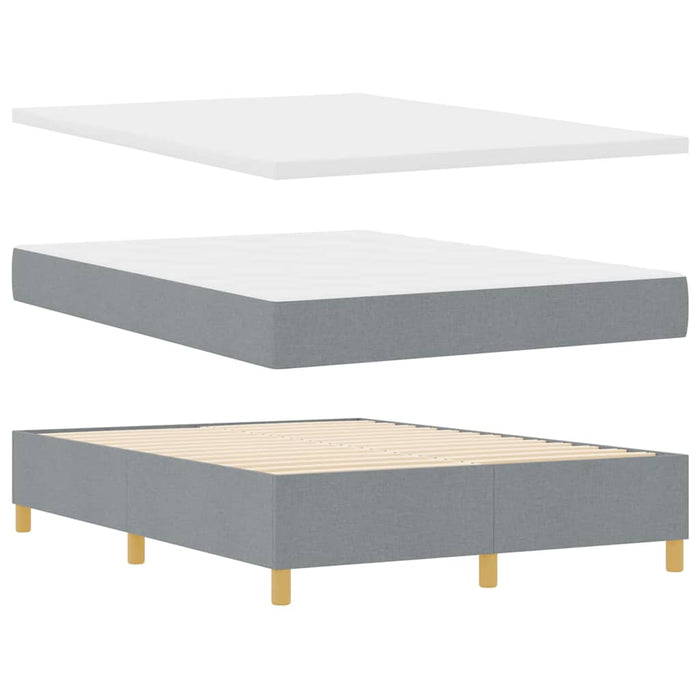 Pat cu arcuri cu benzi LED Gri deschis 140 x 200 cm țesătură WALTI