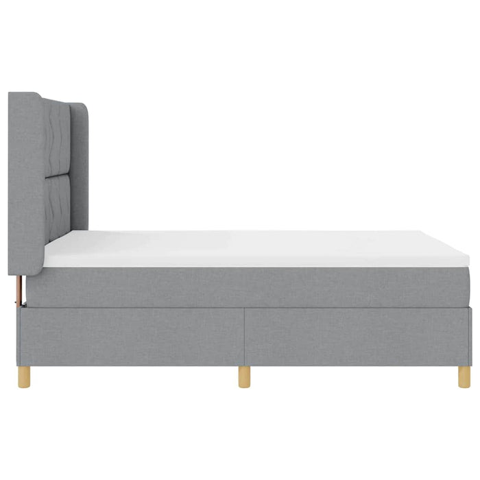 Pat cu arcuri cu benzi LED Gri deschis 140 x 200 cm țesătură WALTI
