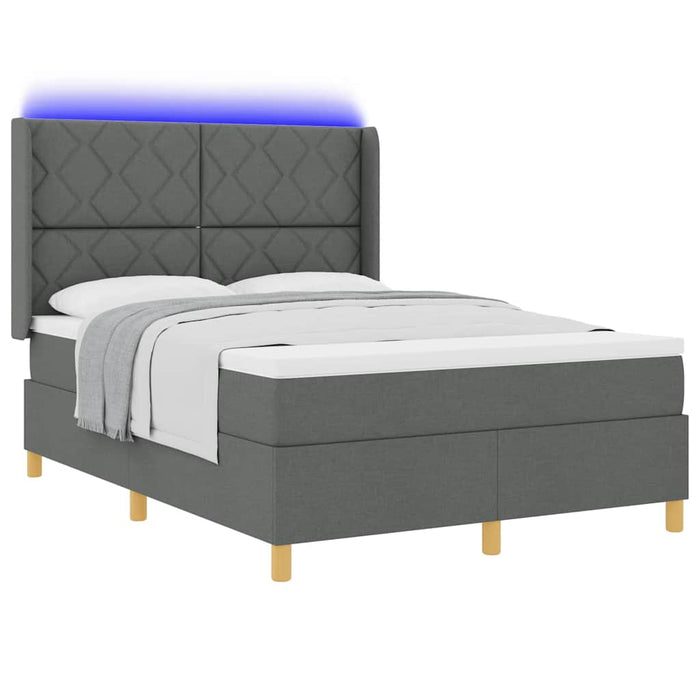 Pat cu arcuri cu benzi LED Gri 160 x 200 cm țesătură WALTI