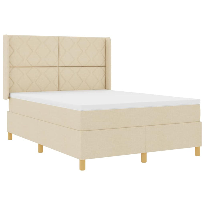 Pat cu arcuri cu benzi LED Crem 160 x 200 cm țesătură WALTI