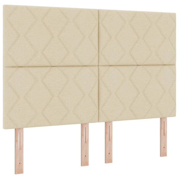 Pat cu arcuri cu benzi LED Crem 160 x 200 cm țesătură WALTI
