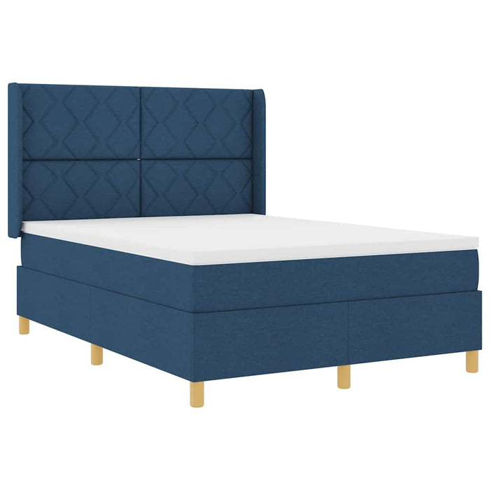 Pat cu arcuri cu benzi LED albastru 160 x 200 cm țesătură WALTI