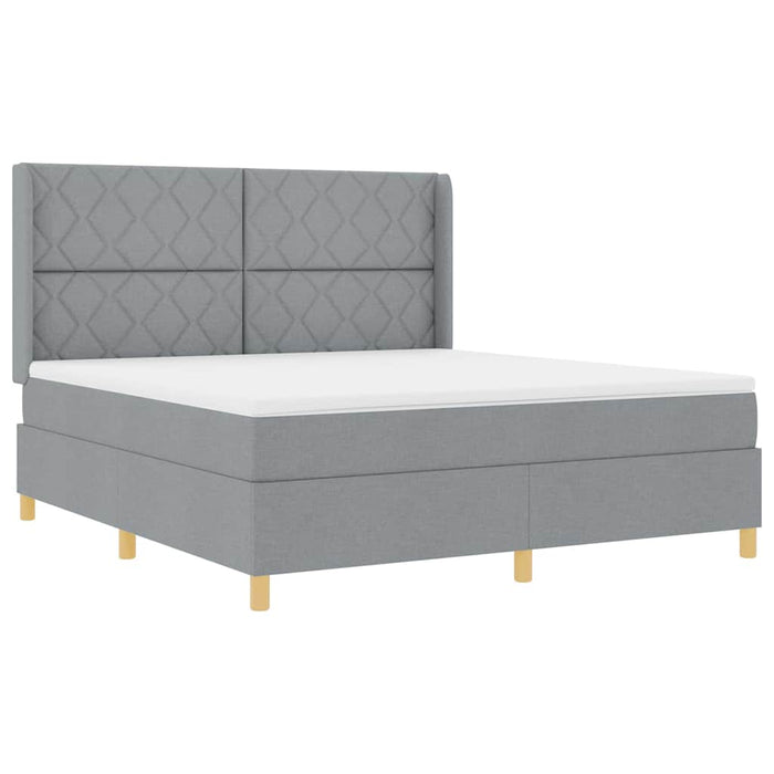 Pat cu arcuri cu benzi LED Gri deschis 180 x 200 cm țesătură - WALTI WALTI
