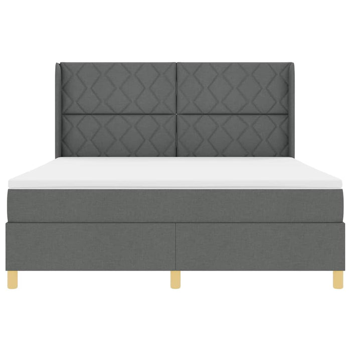 Pat cu arcuri cu benzi LED Gri 180 x 200 cm țesătură WALTI