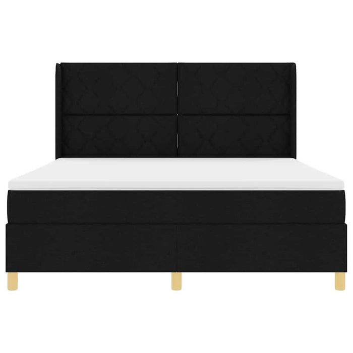 Pat cu arcuri cu benzi LED Negru 180 x 200 cm țesătură WALTI