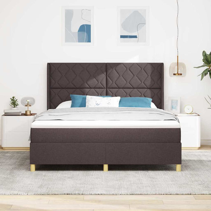 Pat cu arcuri cu benzi LED Maro 180 x 200 cm țesătură - WALTI WALTI