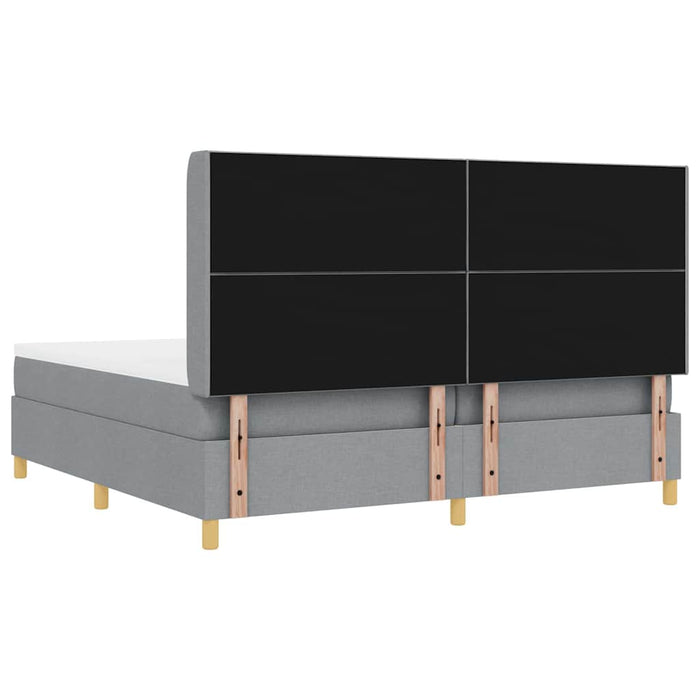 Pat cu arcuri cu saltea Gri deschis 200 x 200 cm țesătură - WALTI WALTI