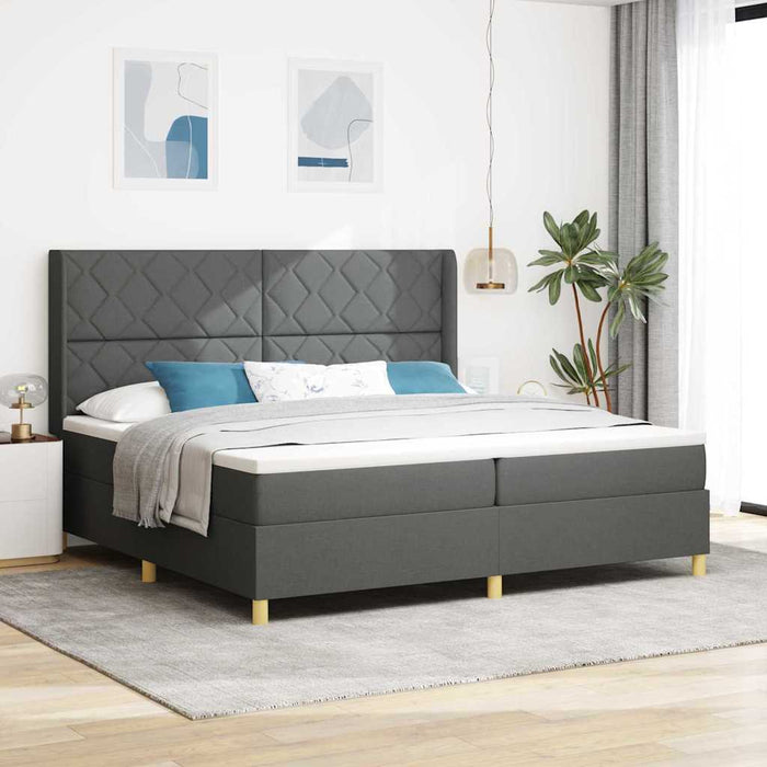 Pat cu arcuri cu benzi LED Gri 200 x 200 cm țesătură - WALTI WALTI