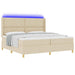 Pat cu arcuri cu saltea cu headboard Crem 200 x 200 cm țesătură - WALTI WALTI