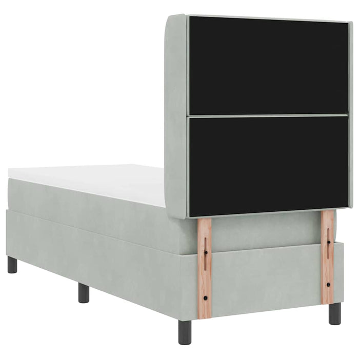 Pat cu arcuri cu saltea Gri deschis 80 x 200 cm Catifea - WALTI WALTI