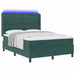 Pat cu arcuri cu benzi LED Verde 140 x 190 cm Catifea - WALTI WALTI