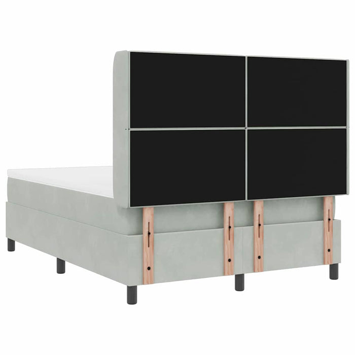 Pat cu boxă spring LED și saltea Gri deschis 160 x 200 cm - WALTI WALTI