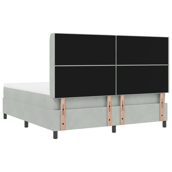 Pat cu arcuri cu saltea cu led Gri deschis 180 x 200 cm Catifea WALTI