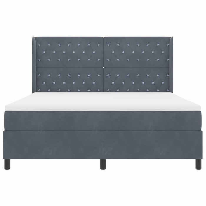 Pat cu arcuri cu saltea cu led Gri închis 180 x 200 cm Catifea - WALTI WALTI