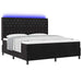 Pat cu arcuri cu saltea cu led Negru 180 x 200 cm Catifea - WALTI WALTI