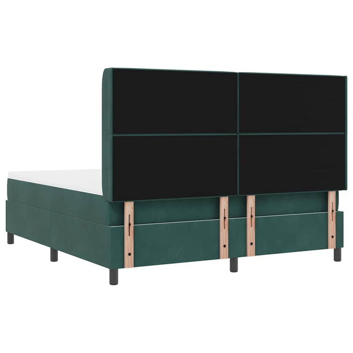 Pat cu arcuri cu saltea Verde închis 180 x 200 cm Catifea WALTI