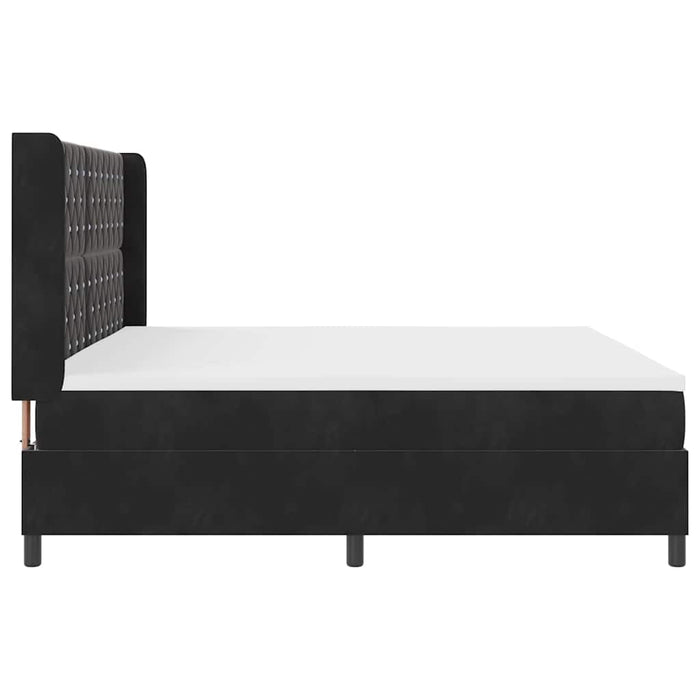 Pat cu arcuri cu saltea cu led Negru 200 x 200 cm Catifea WALTI