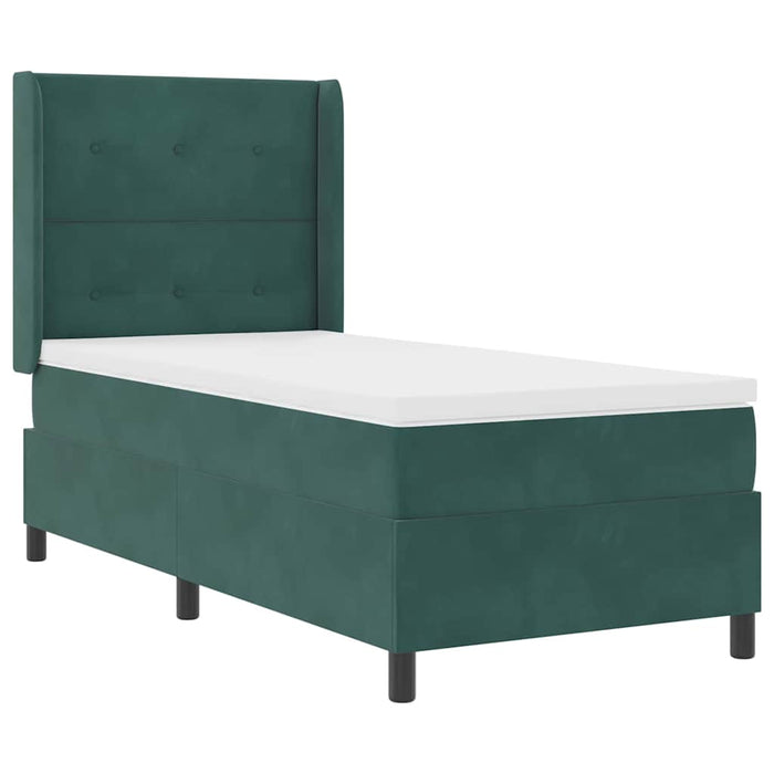 Pat cu arcuri cu benzi LED Verde închis 80 x 200 cm Catifea - WALTI WALTI