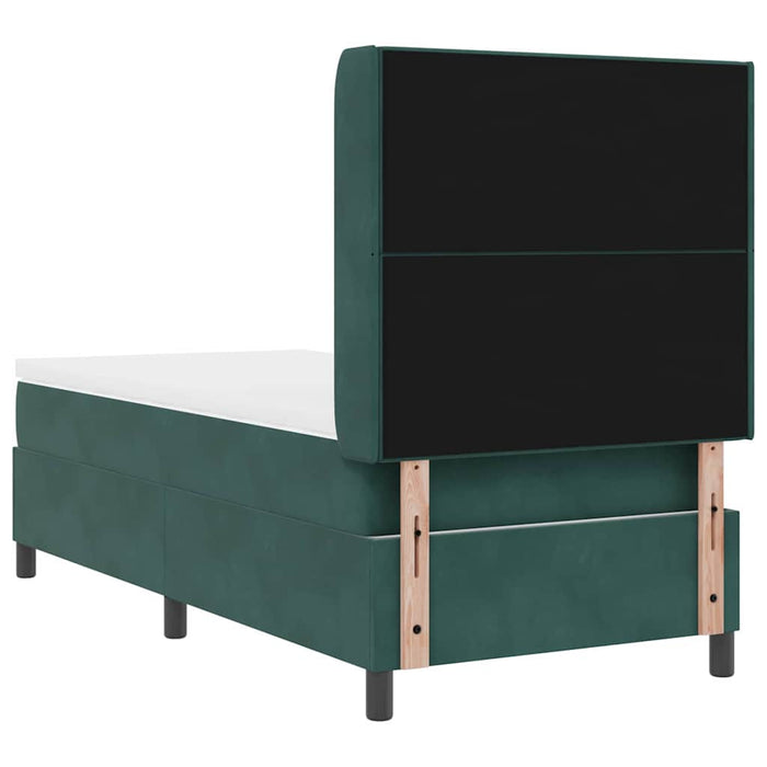 Pat cu arcuri cu benzi LED Verde închis 80 x 200 cm Catifea - WALTI WALTI