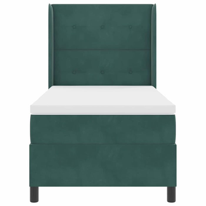 Pat cu arcuri cu benzi LED Verde închis 80 x 200 cm Catifea - WALTI WALTI