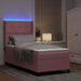 Pat cu arcuri cu benzi LED cu headboard Roz 90 x 190 cm Catifea - WALTI WALTI