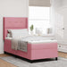 Pat cu arcuri cu benzi LED cu headboard Roz 90 x 190 cm Catifea - WALTI WALTI