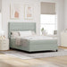 Pat cu arcuri cu headboard Gri deschis 140 x 190 cm Catifea - WALTI WALTI