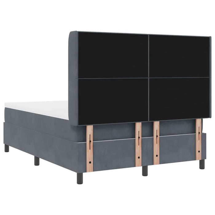 Pat cu arcuri cu headboard Gri închis 140 x 200 cm Catifea - WALTI WALTI
