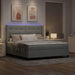Pat cu arcuri cu saltea cu led Gri deschis 180 x 200 cm Catifea - WALTI WALTI