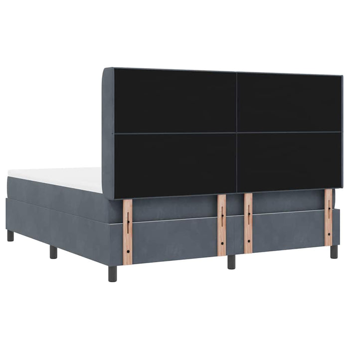 Pat cu arcuri cu saltea cu led Gri închis 180 x 200 cm Catifea - WALTI WALTI