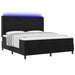Pat cu arcuri cu saltea cu led Negru 180 x 200 cm Catifea - WALTI WALTI