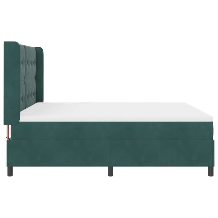 Pat cu arcuri cu saltea Verde închis 180 x 200 cm Catifea - WALTI WALTI