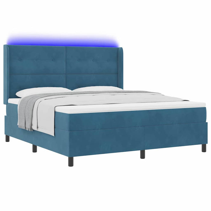 Pat cu arcuri cu saltea cu led albastru 180 x 200 cm Catifea - WALTI WALTI