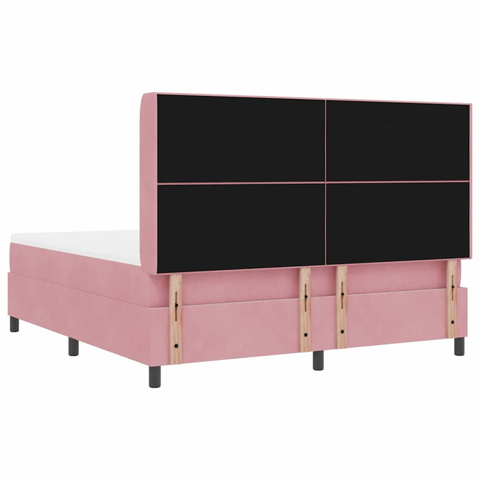 Pat cu arcuri cu saltea cu led Roz 180 x 200 cm Catifea - WALTI WALTI