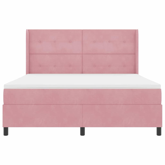 Pat cu arcuri cu saltea cu led Roz 180 x 200 cm Catifea - WALTI WALTI