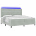 Pat cu arcuri cu saltea cu led Gri deschis 200 x 200 cm Catifea - WALTI WALTI