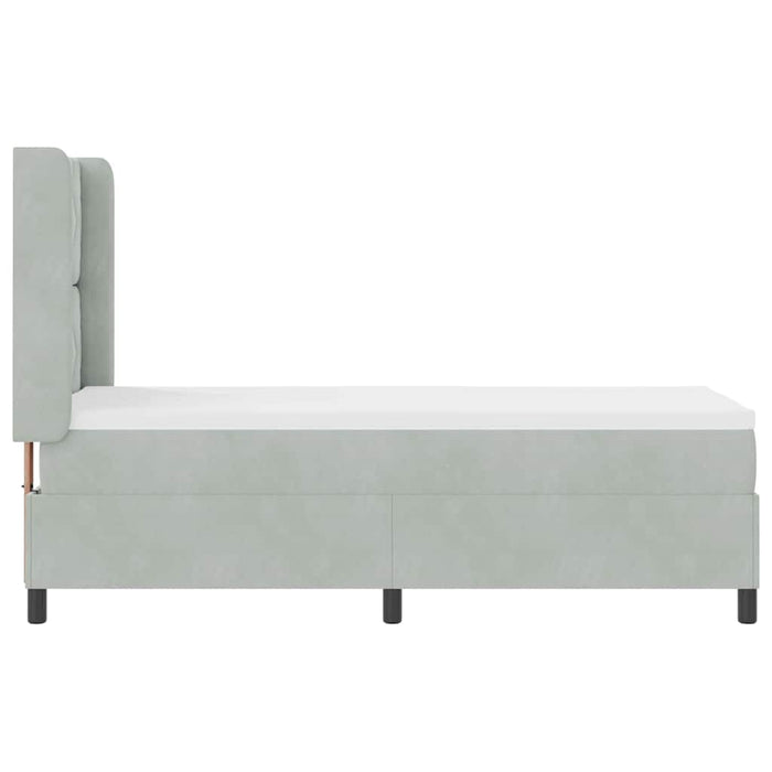 Pat cu arcuri cu benzi LED Gri deschis 80 x 200 cm Catifea WALTI