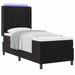 Pat cu arcuri cu benzi LED Negru 80 x 200 cm Catifea - WALTI WALTI