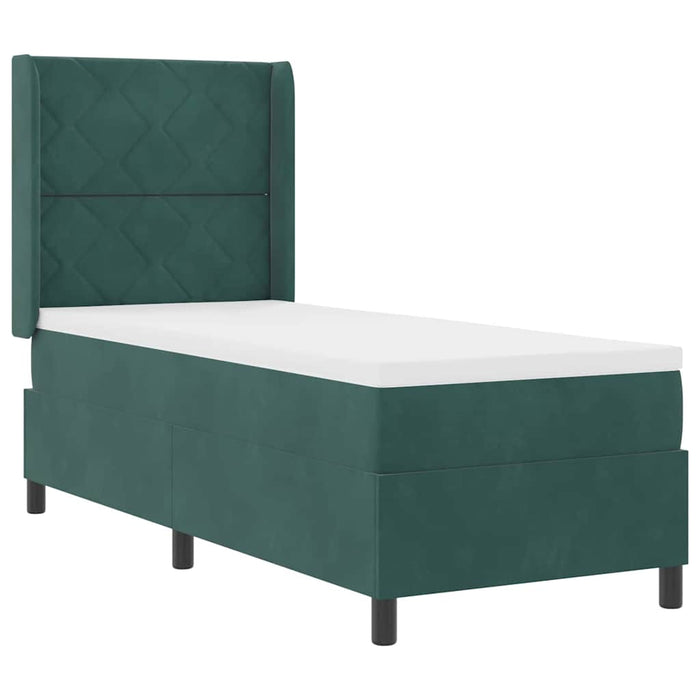 Pat cu arcuri cu benzi LED Verde închis 80 x 200 cm Catifea WALTI