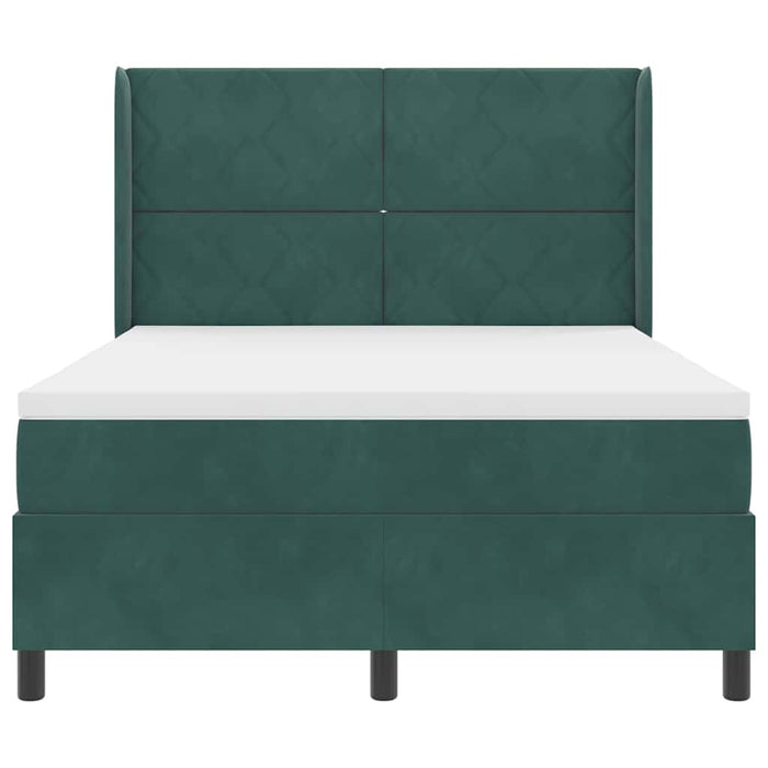 Pat cu arcuri cu benzi LED Verde închis 160 x 200 cm Catifea - WALTI WALTI