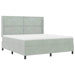 Pat cu arcuri cu saltea cu led Gri deschis 180 x 200 cm Catifea - WALTI WALTI