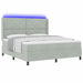 Pat cu arcuri cu saltea cu led Gri deschis 180 x 200 cm Catifea - WALTI WALTI