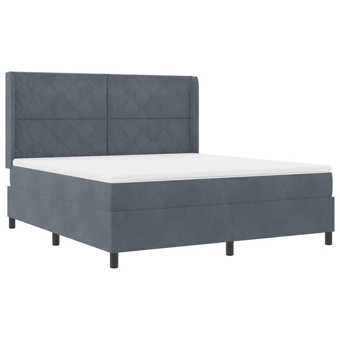 Pat cu arcuri cu benzi LED Gri închis 180 x 200 cm Catifea WALTI