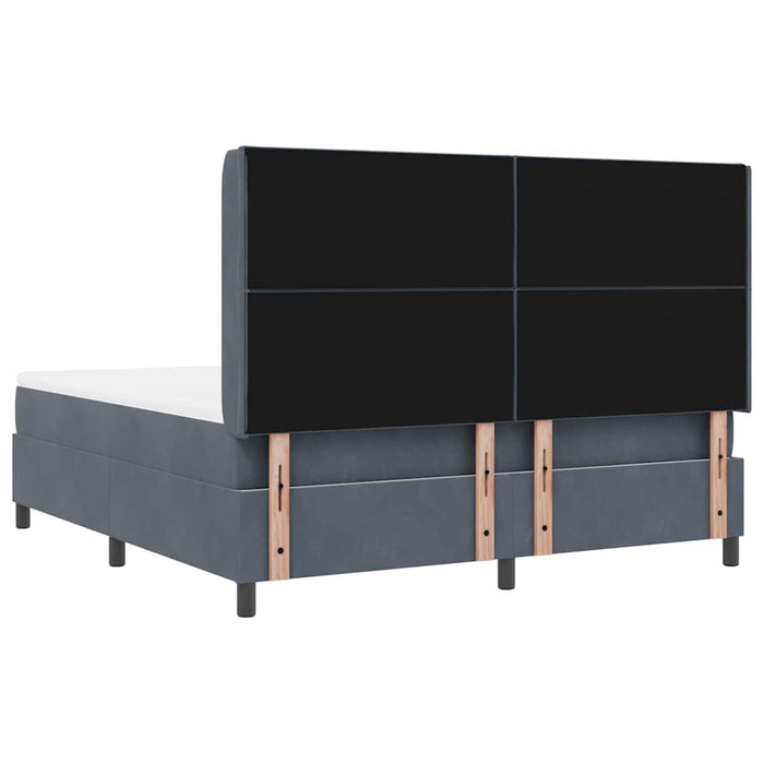Pat cu arcuri cu benzi LED Gri închis 180 x 200 cm Catifea WALTI