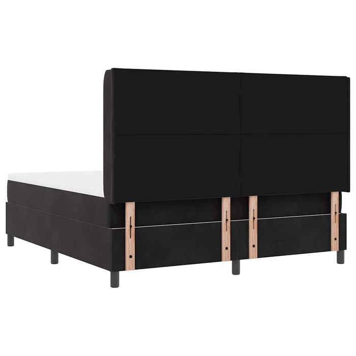 Pat cu arcuri cu benzi LED Negru 180 x 200 cm Catifea WALTI