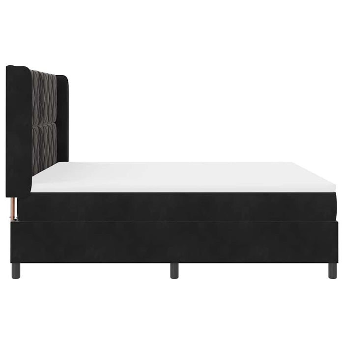 Pat cu arcuri cu benzi LED Negru 180 x 200 cm Catifea WALTI
