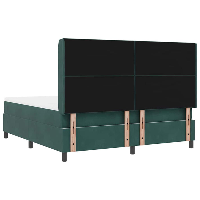 Pat cu arcuri cu benzi LED Verde închis 180 x 200 cm Catifea WALTI