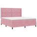 Pat cu arcuri cu saltea cu led Roz 180 x 200 cm Catifea - WALTI WALTI